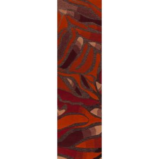 Malene b Destinations Wine/Poppy Ruged Rug DTN50 Rug Size Runner 26 x 8