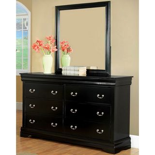 Furniture Of America Marikina Black Dresser With Mirror