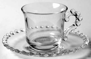 Imperial Glass Ohio Candlewick Clear (Stem #3400) Flat Demitasse Cup & Saucer Se