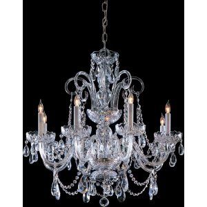 Crystorama Lighting CRY 5008 CH CL MWP Traditional Crystal Chandelier Hand Polis