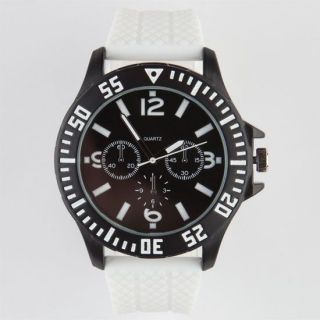 Two Tone Rubber Band Watch White One Size For Men 222095150