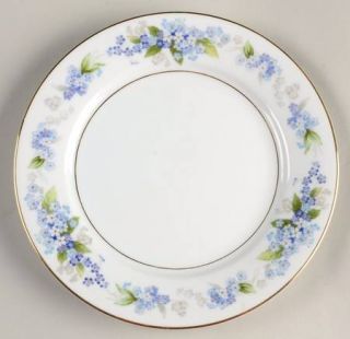 Noritake Ramona Salad Plate, Fine China Dinnerware   Tiny Blue & White Flowers O