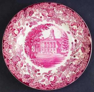 Wedgwood Harvard University Pink (No Gold Trim) Luncheon Plate, Fine China Dinne