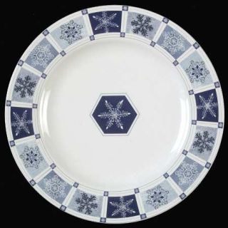 Sakura Winter Frost Salad Plate, Fine China Dinnerware   Dark&Light Blue Snowfla