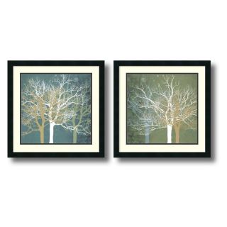 J and S Framing LLC Tranquil Forest Framed Wall Art   Set of 2   22W x 22H inch