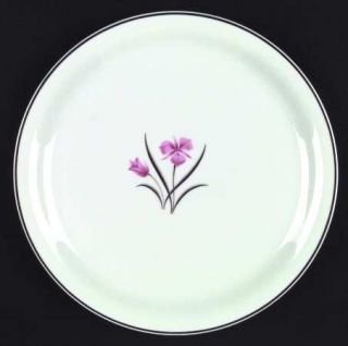 Easterling Caprice Dinner Plate, Fine China Dinnerware   Pink Flowers, Black Lea