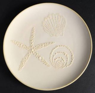 Pottery Barn Under The Sea Salad Plate, Fine China Dinnerware   All Ivory,Emboss