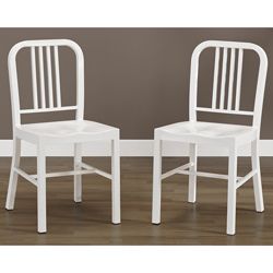 White Metal Side Chairs (set Of 2)
