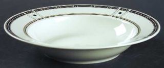 Sango Domino Gray Rim Soup Bowl, Fine China Dinnerware   White Lines,Gray And Bl