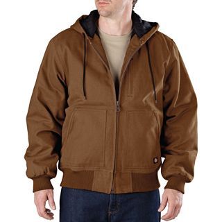 Dickies Heavy Duty Sanded Duck Hooded Jacket Big and Tall, Brown, Mens