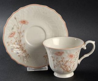 Royal Doulton Brienne Footed Cup & Saucer Set, Fine China Dinnerware   Pastel Wi