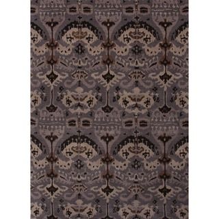 Hand tufted Transitional Gray Wool Rug (8 X 11)