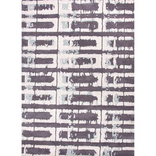 Hand tufted Contemporary Abstract Pattern Gray/ Black Rug (5 X 8)