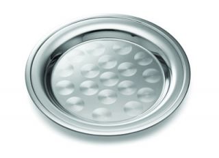 Tablecraft Round Serving Tray, Rolled Edge, 16 in Dia, Stainless Steel