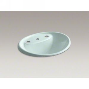 Kohler K 2839 8 FE Tides Tides® Drop In Bathroom Sink with 8 Widespread Faucet