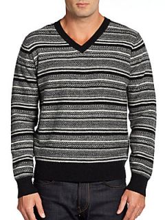 Nordic Wool Blend Sweater   Black Grey