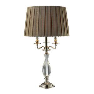 Dimond Lighting DMD D1984 Deshler Table Lamp with Taupe Slubbed Faux Silk Shade