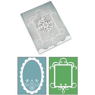 Sizzix Bigz Xl/bonus Textured Impressions By Basic Grey nordic Holiday Ornate Card #3, Frames