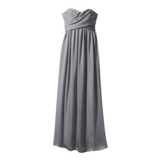 TEVOLIO Womens Satin Strapless Maxi Dress   Cement Gray   10