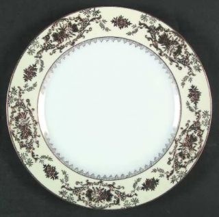 Wiss Wc1 Dinner Plate, Fine China Dinnerware   Gold Encrusted Floral&Scrolls,Cre