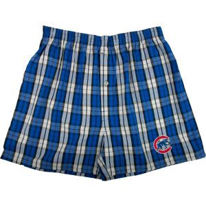 Chicago Cubs MLB Plaid Campus Boxer Shorts