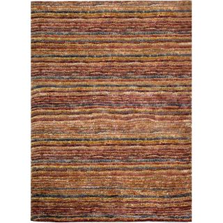 Hand knotted All natural Striped Red/ Multi Rug (3 X 5)