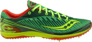 Mens Saucony Kilkenny XC5 Spike   Green/Citron Running Shoes