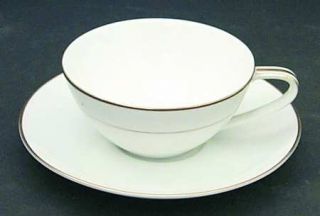 Noritake Wheatcroft Flat Cup & Saucer Set, Fine China Dinnerware   Gold Wheat,Gr