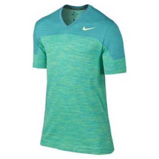 Nike Dri FIT Knit V Neck Mens Training Shirt   Volt