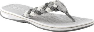Womens Sperry Top Sider Tuckerfish   Charcoal/Grey/White Braided Thong Sandals