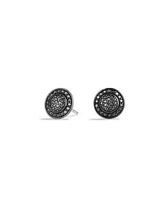 David Yurman Cerise Mini Earrings with Black Diamonds   Black