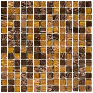 Somertile 12x12 in Cuivre 1 in Amber Translucent Glass Mosaic Tile (case Of 13)
