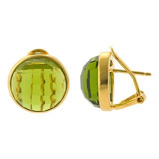 ATHRA Green Resin Round Earrings, Womens