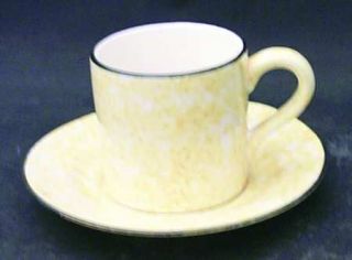 Stangl Town & Country Yellow Flat Cup & Saucer Set, Fine China Dinnerware   Yell