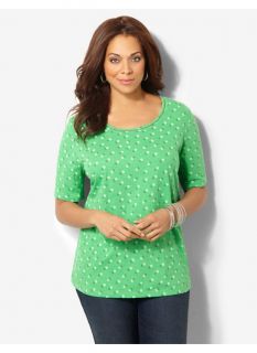 Catherines Plus Size Printed Scoopneck Tee   Womens Size 2X, Pale Green