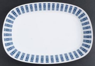 Noritake Pacific 13 Oval Serving Platter, Fine China Dinnerware   Blue/White Pa