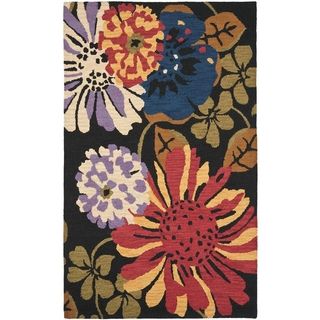 Safavieh Handmade Jardin Black/multi Floral Wool Rug (8 X 10)