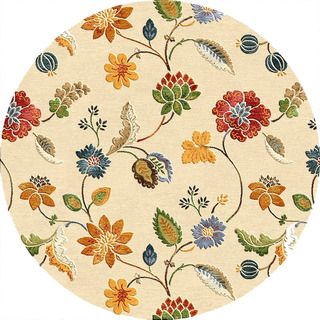 Hand tufted Transitional Floral Pattern Ivory Rug (10 Round)
