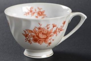 Sango Benham Footed Cup, Fine China Dinnerware   Orange, Classique Line