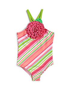 Love U Lots Toddlers & Little Girls One Piece Flower Dot Swimsuit   Pink Color