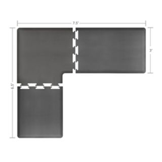 Wellness Mats L Series Puzzle Piece Collection w/ Non Slip Top & Bottom, 7.5x6.5x3 ft, Gray