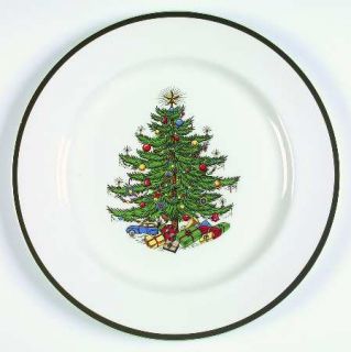 Cuthbertson Christmas Tree (Wide Green Band) 13 Chop Plate (Round Platter), Fin