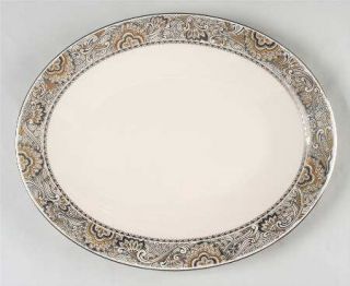 Franciscan Nouvelle Ivory 13 Oval Serving Platter, Fine China Dinnerware   7000