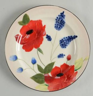 Pfaltzgraff Scarlett Salad Plate, Fine China Dinnerware   Large Red & Blue Flowe