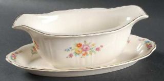 Syracuse Rosemoor Gravy Boat with Attached Underplate, Fine China Dinnerware   F