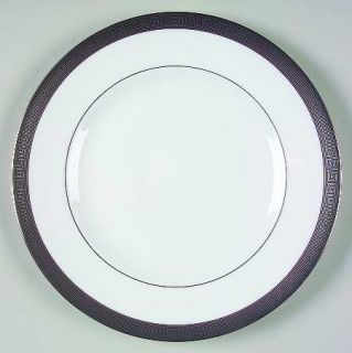 Wedgwood Metropolis Salad Plate, Fine China Dinnerware   Black & Gray Greek Key