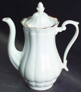Walbrzych Empire (Ribbed) Coffee Pot & Lid, Fine China Dinnerware   Ribbed,Scall
