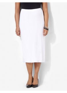 Catherines Plus Size Finesse Knit Skirt   Womens Size 2X, White