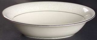 Pickard Brocade 9 Oval Vegetable Bowl, Fine China Dinnerware   White On White,F