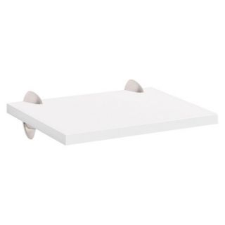 Wall Shelf White Sumo Shelf With Stainless Steel Ara Supports   18W x 12D